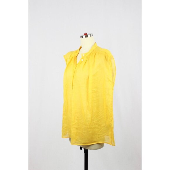 NWT BANANA REPUBLIC Golden Hour Yellow Oversized Ramie Shirt Blouse, Size S - Picture 5 of 12